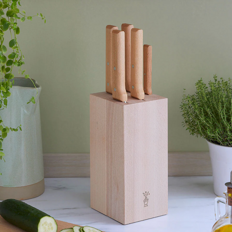 5-Slot Beech Wood Knife Block