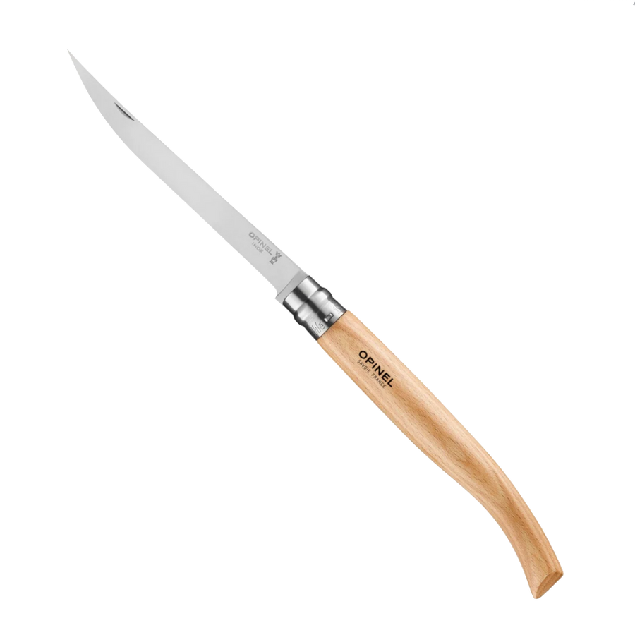 No.12 Effilé Stainless Steel Filleting Folding Knife - Beech